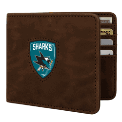 San Jose Sharks Shield Wallet - Brown