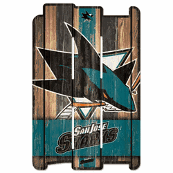 San Jose Sharks Sign 11x17 Wood Fence Style