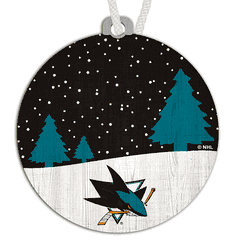 San Jose Sharks Snow Scene Ornament