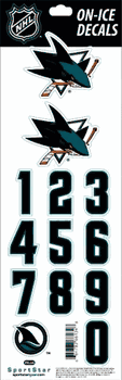 San Jose Sharks Sportstar Officially Licensed Authentic Center Ice NHL Hockey Helmet Decal Kit  CLEARANCE SALE - LIMITED QUANTITIES AT THIS PRICE