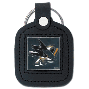 San Jose Sharks Square Leatherette Key Chain