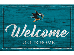 San Jose Sharks Team Color Welcome 11x19 Sign
