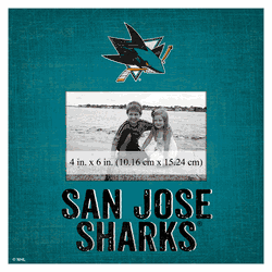 San Jose Sharks Team Name 10"x10" Frame  Sign