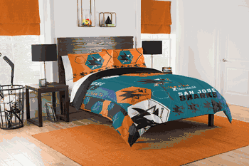 NHL San Jose Sharks Hexagon F/Q Comforter Set