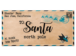 San Jose Sharks To Santa 6x12 Sign