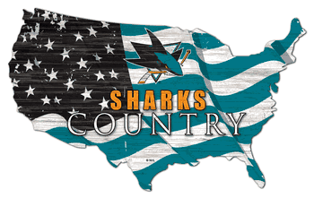 San Jose Sharks USA Shape Flag Cutout