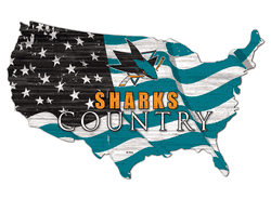 San Jose Sharks USA Shape Flag Cutout