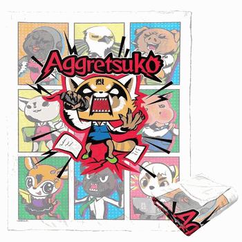 Sanrio Aggretsuko Comics Silk Touch Throw Blanket 50x60 Inches
