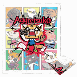 Sanrio Aggretsuko Comics Silk Touch Throw Blanket 50x60 Inches