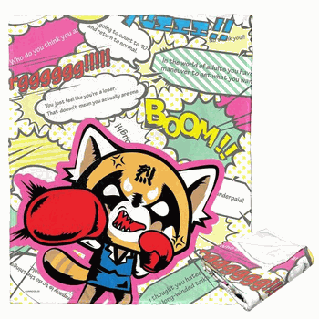 Sanrio Aggretsuko Knock Em Out Silk Touch Throw Blanket 50x60 Inches