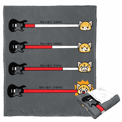 Sanrio Aggretsuko Rage Meter Silk Touch Throw Blanket 50x60 Inches