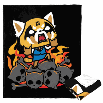 Sanrio Aggretsuko Skull And Flame Silk Touch Throw Blanket 50x60 Inches