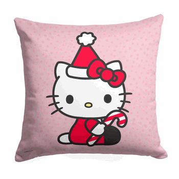 Sanrio Hello Kitty Candy Cane Kitty Throw Pillow 18x18 Inches