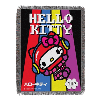 Sanrio Hello Kitty Cute Game Woven Tapestry Throw Blanket 48x60 Inches
