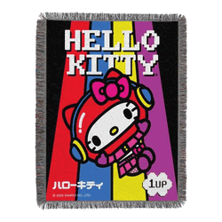 Sanrio Hello Kitty Cute Game Woven Tapestry Throw Blanket 48x60 Inches