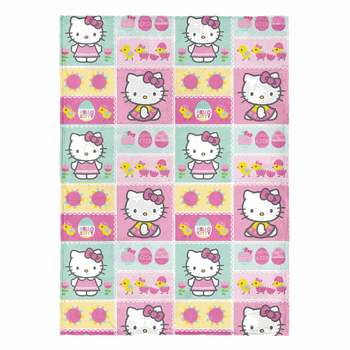 Sanrio Hello Kitty Easter Patchwork Kitty Silk Touch Throw Blanket 50x70 inches