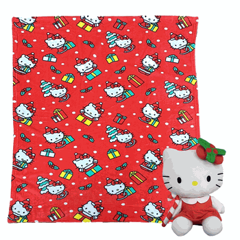 Sanrio Hello Kitty Gifty Kitty Hugger Pillow & Silk Touch Throw Blanket Set 40x50 Inches