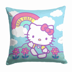 Sanrio Hello Kitty Good Vibes Throw Pillow 18x18 Inches