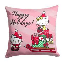 Sanrio Hello Kitty Happy Holidays Throw Pillow 18x18 Inches