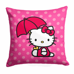 Sanrio Hello Kitty Hello Umbrella Throw Pillow 18x18 Inches