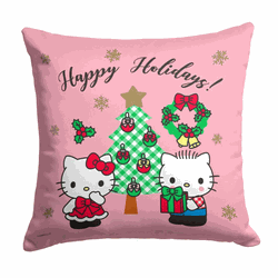 Sanrio Hello Kitty Mistletoe Throw Pillow 18x18 Inches