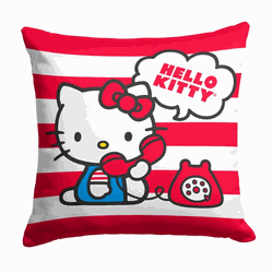 Sanrio Hello Kitty Retro Chat Throw Pillow 18x18 Inches