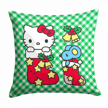 Sanrio Hello Kitty Stocking Buddies Throw Pillow 18x18 Inches