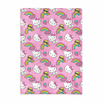 Sanrio Hello Kitty Tie Dye Rainbow Silk Touch Throw Blanket 50x70 inches