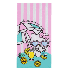 Sanrio Hello Kitty Umbrella Drink Beach Towel 30x60 Inches