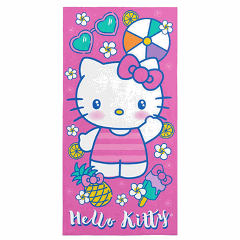 Sanrio Hello Kitty Vacay Kitty Microfiber Beach Towel 30 x 60 Inches