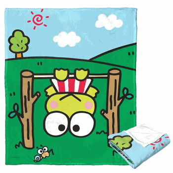 Sanrio Keroppi Hanging In There Silk Touch Throw Blanket 50x60 Inches