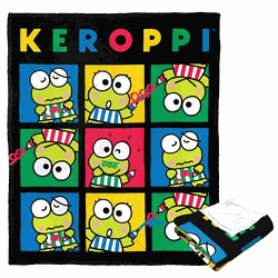 Sanrio Keroppi Scribble Squares Silk Touch Throw Blanket 50x60 Inches