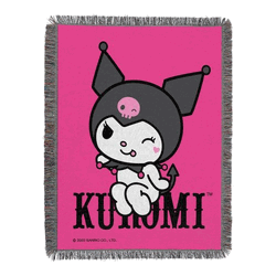 Sanrio Kuromi So Sassy Woven Tapestry Throw Blanket 48x60 Inches