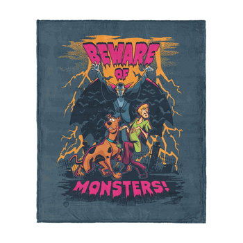Scooby Doo Beware Of Monsters Silk Touch Throw Blanket 50x60 Inches