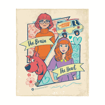 Scooby Doo Brain And Heart Silk Touch Throw Blanket 50x60 Inches