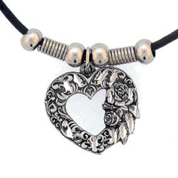 Scroll Heart Adjustable Cord Necklace
