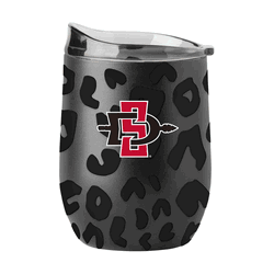 SD State Leopard 16oz Black Powdercoat Curved Beverage