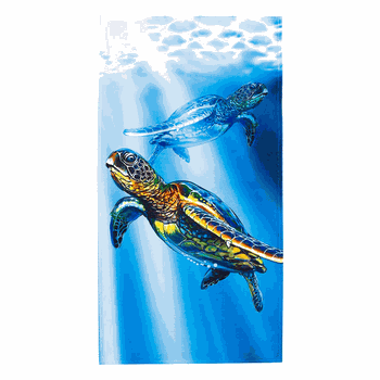 Sea Turtle Swim Beach Towel 30x60 Inches