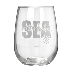 Seattle Kraken 17oz Stemmless Wine Glass