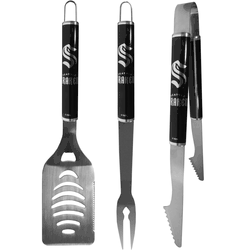 Seattle Kraken 3 pc Steel BBQ Set in Black