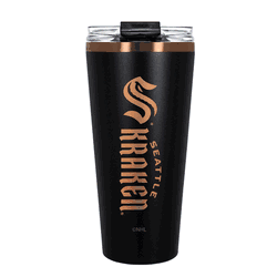 Seattle Kraken 32oz Black and Copper Big Slim with Straw