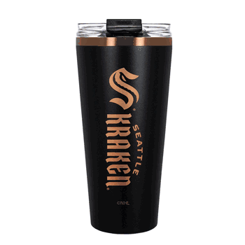 Seattle Kraken 32oz Black and Copper Big Slim with Straw