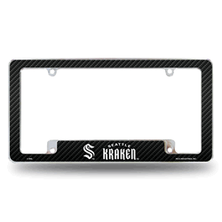Seattle Kraken Black 12" x 6" Chrome All Over Automotive License Plate Frame
