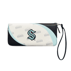 Seattle Kraken Curve Zip Organizer Wallet -