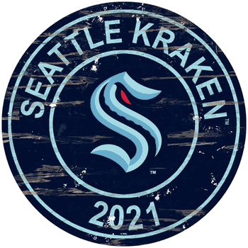 Seattle Kraken Distressed Round Sign