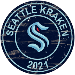 Seattle Kraken Distressed Round Sign