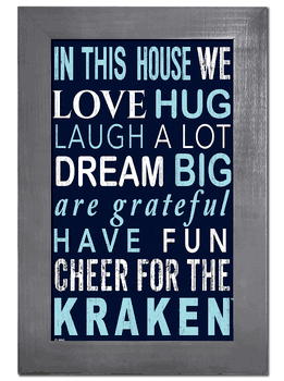 Seattle Kraken In This House 11x19 Sign