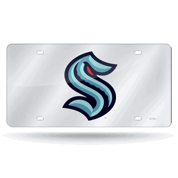 Seattle Kraken Laser Cut Auto Tag (Silver Base)