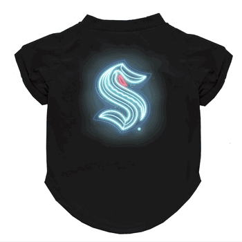 Seattle Kraken Neon Pet T-Shirt, Large