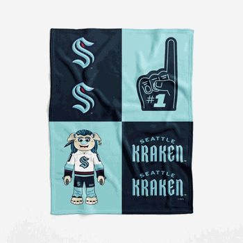 Seattle Kraken NHL Domino Swaddle Blanket 40x50 inches